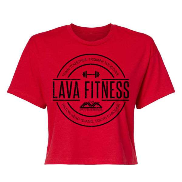 CIRCLE BADGE - WOMEN'S CROP T-SHIRT (RED) - $C3R5HN$ Thumbnail