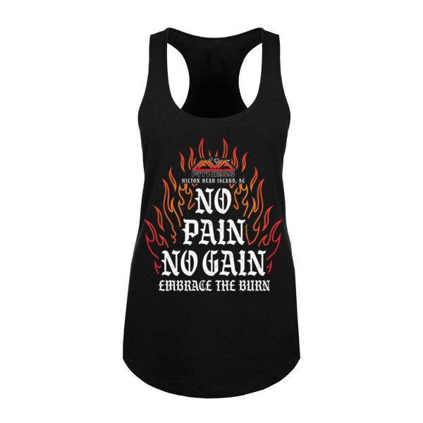 NO PAIN NO GAIN - WOMEN'S FITTED TANK - $N3G7MT$ Thumbnail